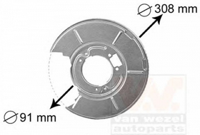 VAN WEZEL 0646374 -  Отражатель, диск тормозного механизма